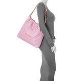Chanel Pink Shiny Calfskin Large Chanel 22 Handbags Chanel