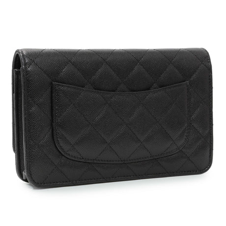 Chanel Black Quilted Caviar Crystal Star Wallet on Chain Handbags Chanel