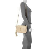 Saint Laurent Dark Beige Calfskin Matelasse Monogram Lou Camera Bag Handbags Saint Laurent