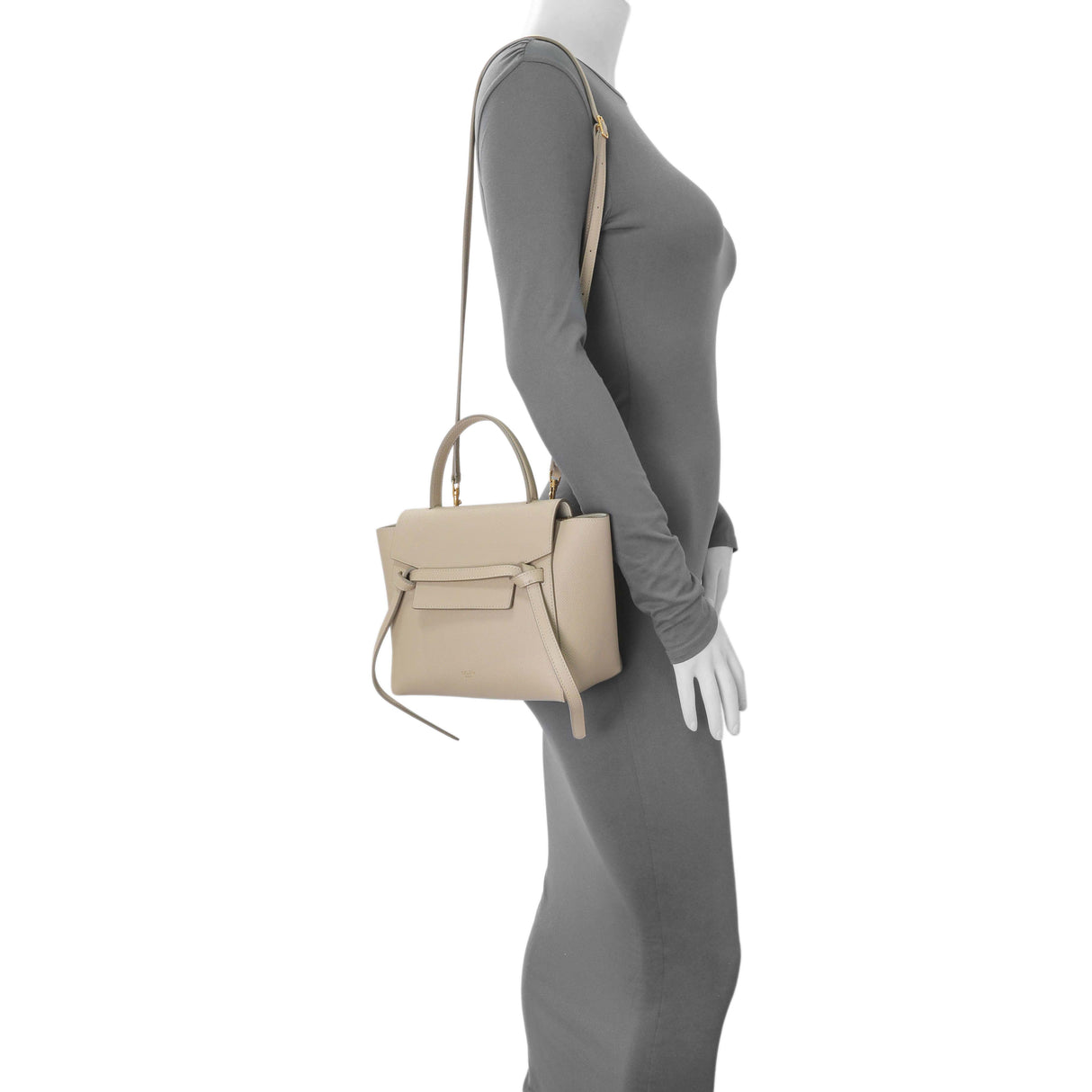 Celine Beige Grained Calfskin Nano Belt Bag Handbags Celine