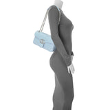 Gucci Light Blue Calfskin Matelasse Medium GG Marmont Shoulder Bag Handbags Gucci