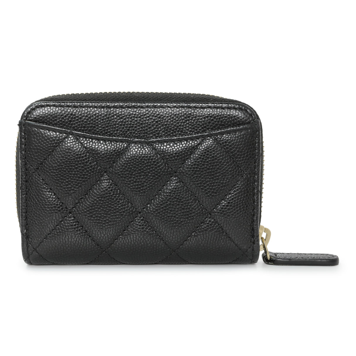 Chanel Black Quilted Caviar Zip Coin Purse Accessories Chanel