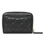 Chanel Black Quilted Caviar Zip Coin Purse Accessories Chanel