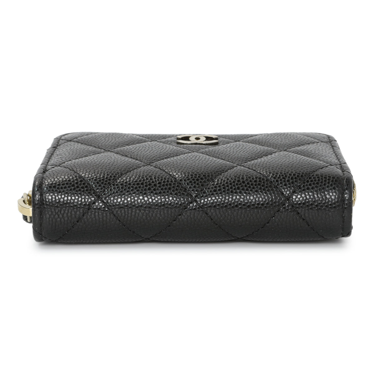 Chanel Black Quilted Caviar Zip Coin Purse Accessories Chanel
