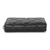 Chanel Black Quilted Caviar Zip Coin Purse Accessories Chanel