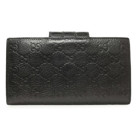 Gucci Black Guccissima Web Long Wallet