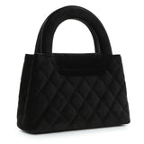 Chanel Black Quilted Velvet Nano Kelly Shopper Handbags Chanel