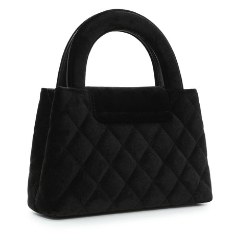 Chanel Black Quilted Velvet Nano Kelly Shopper