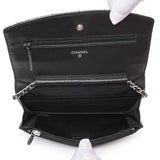 Chanel Black Quilted Patent Brilliant Wallet On Chain WOC Handbags Chanel
