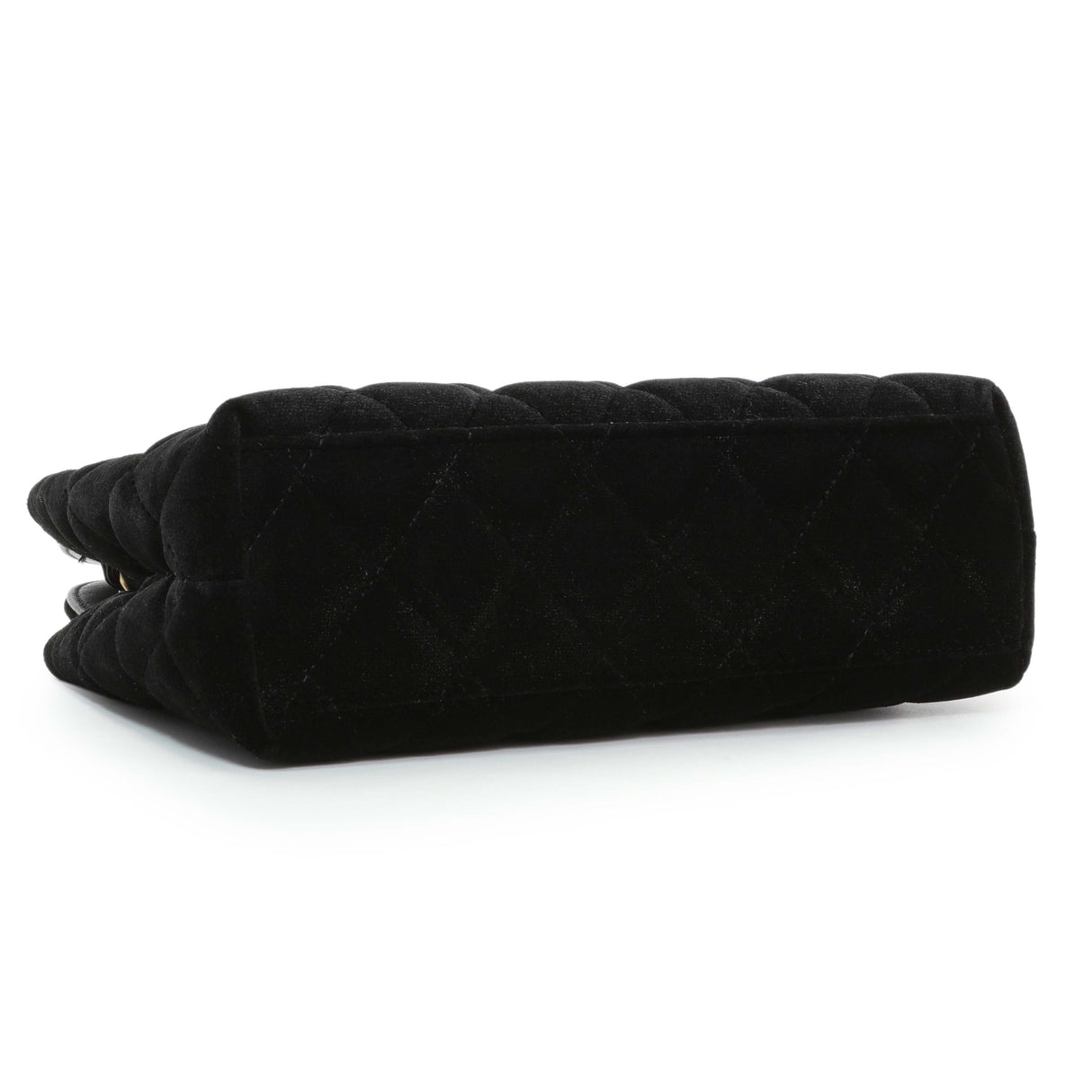 Chanel Black Quilted Velvet Nano Kelly Shopper Handbags Chanel