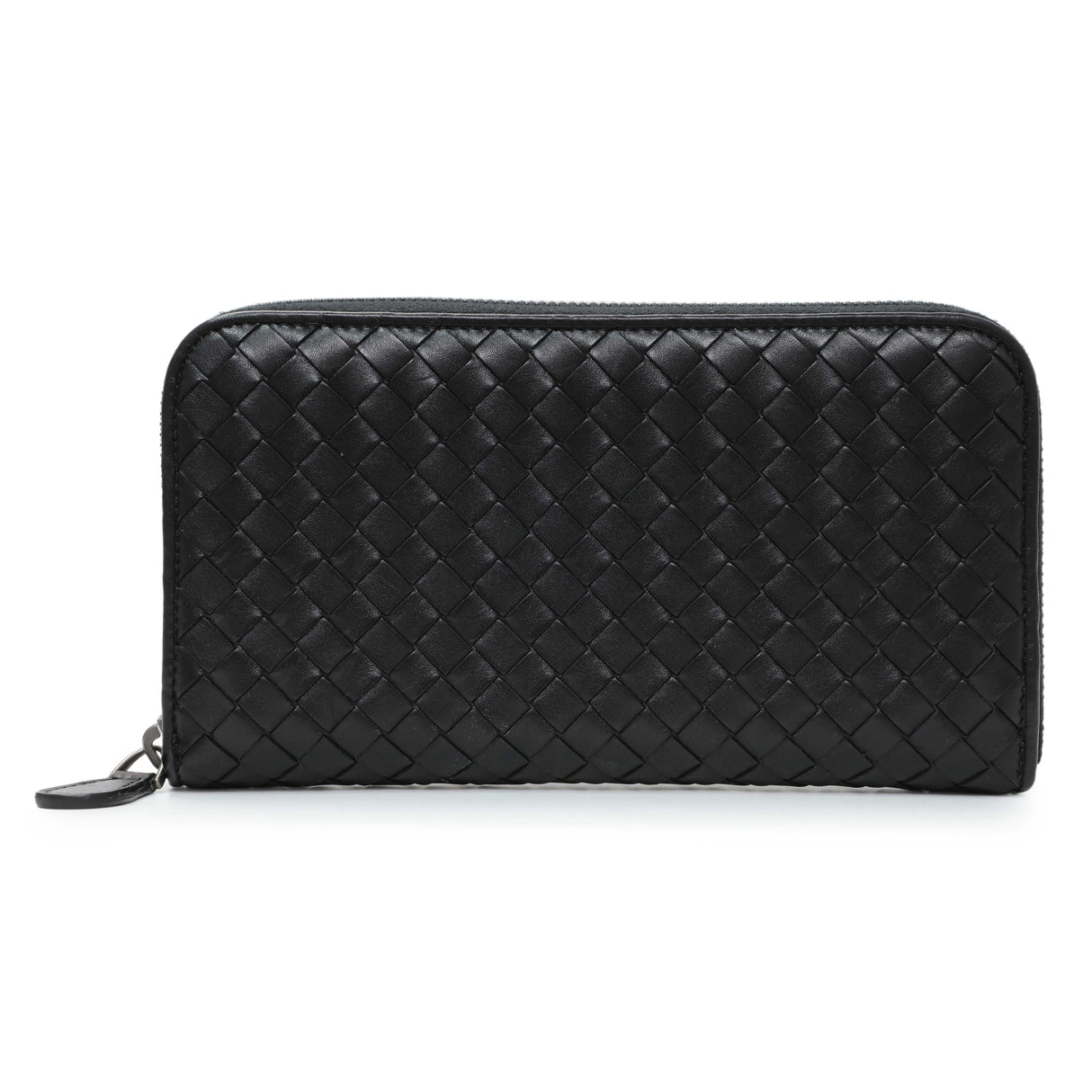 Bottega Veneta Black Nappa Intrecciato Zip Around Wallet Accessories Bottega Veneta