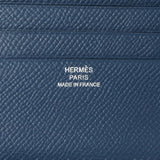 Hermes Bleu Indigo Epsom Citizen Twill Compact Wallet Accessories Hermes
