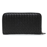 Bottega Veneta Black Nappa Intrecciato Zip Around Wallet Accessories Bottega Veneta