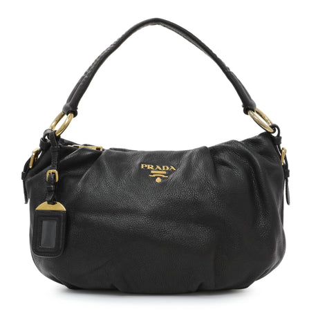 Prada Black Vitello Daino Shoulder Bag Handbags Prada