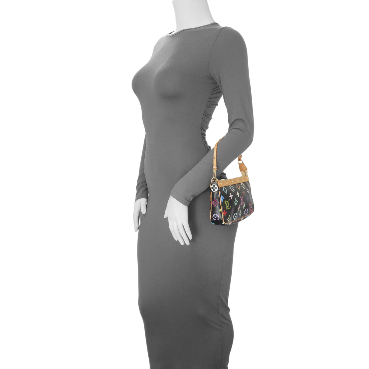Louis Vuitton Black Monogram Multicolor Pochette Accessories Handbags Louis Vuitton
