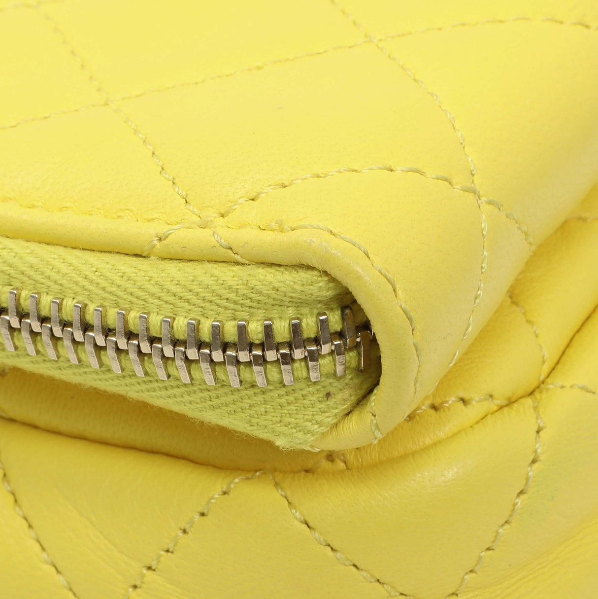 Chanel Yellow Quilted Calfskin Mini Chain Flap Handbags Chanel