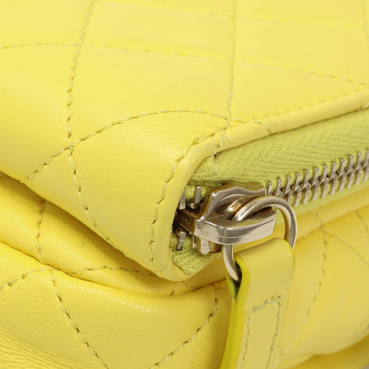 Chanel Yellow Quilted Calfskin Mini Chain Flap Handbags Chanel