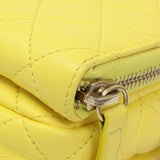 Chanel Yellow Quilted Calfskin Mini Chain Flap Handbags Chanel