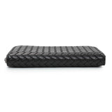 Bottega Veneta Black Nappa Intrecciato Zip Around Wallet Accessories Bottega Veneta