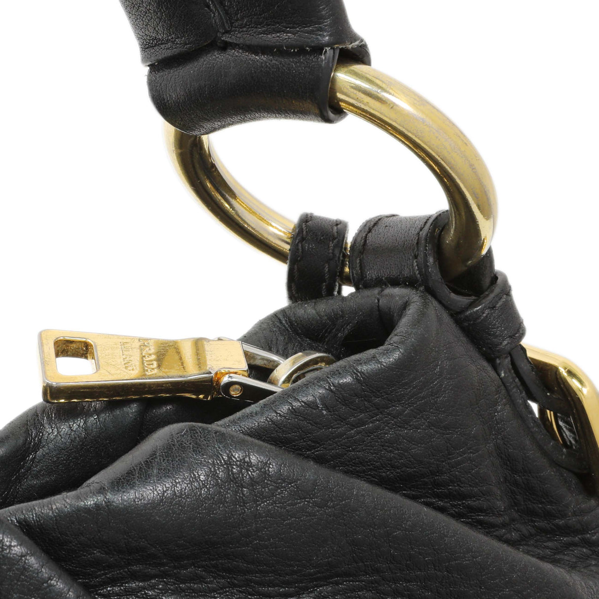 Prada Black Vitello Daino Shoulder Bag Handbags Prada