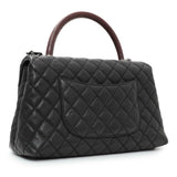 Chanel Black Caviar Lizard Embossed Quilted Small Coco Handle Flap Handbags Chanel