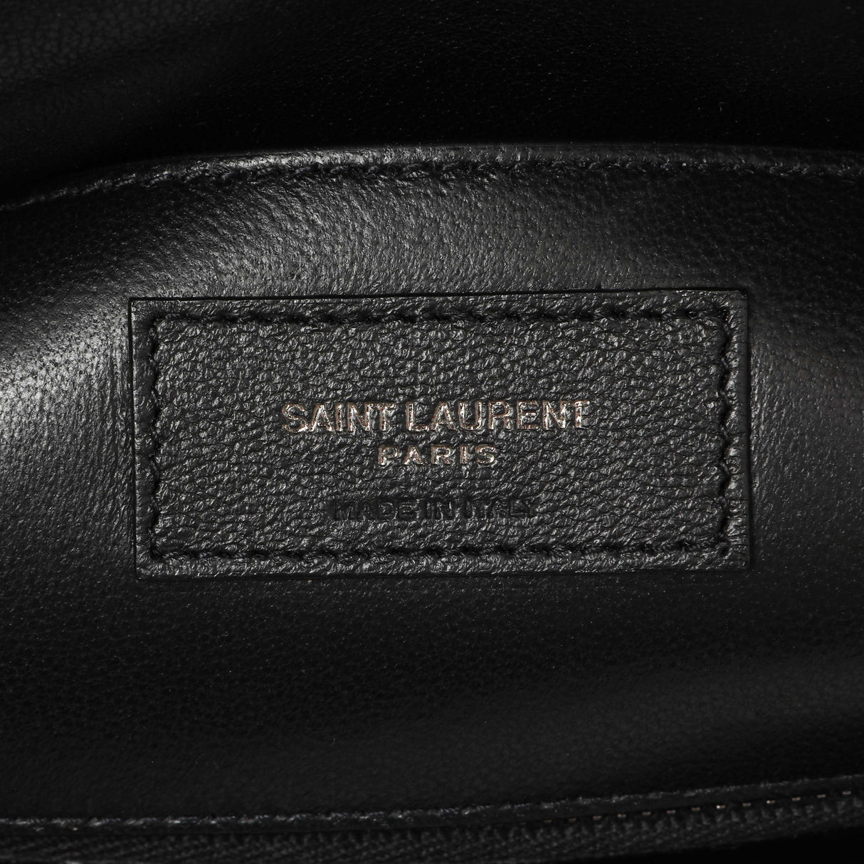 Saint Laurent Black Matelasse Chevron Sheepskin Medium College Bag