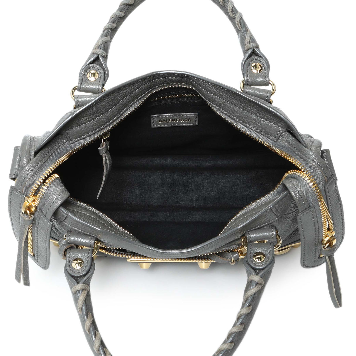 Balenciaga Grey Chevre Metallic Edge Mini City Handbags Balenciaga