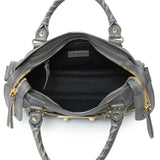 Balenciaga Grey Chevre Metallic Edge Mini City Handbags Balenciaga