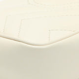 Gucci White Calfskin Matelasse Super Mini GG Marmont Shoulder Bag Handbags Gucci
