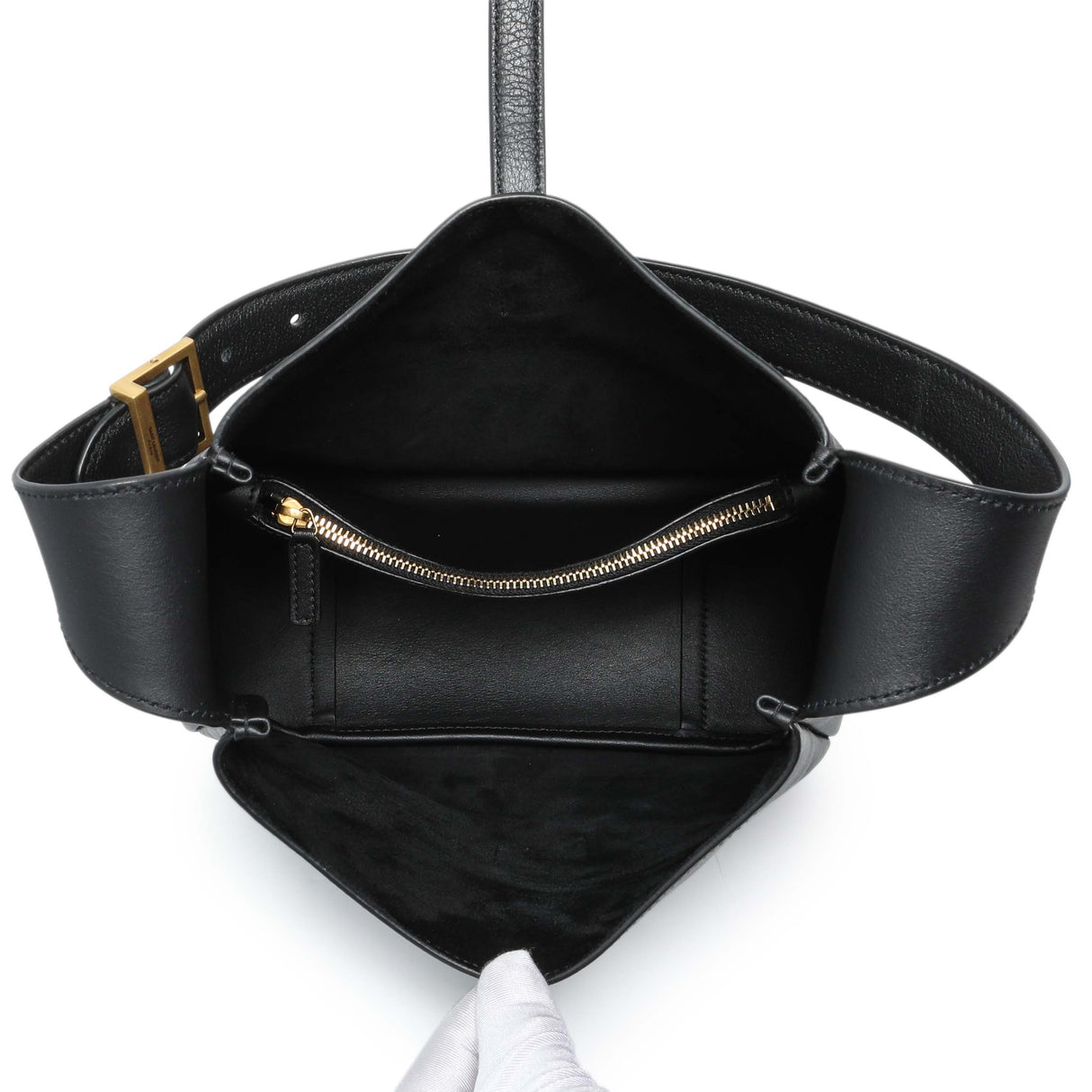Saint Laurent Black Calfskin Small Le 5 A 7 Soft Hobo Handbags Saint Laurent
