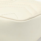 Gucci White Calfskin Matelasse Super Mini GG Marmont Shoulder Bag Handbags Gucci