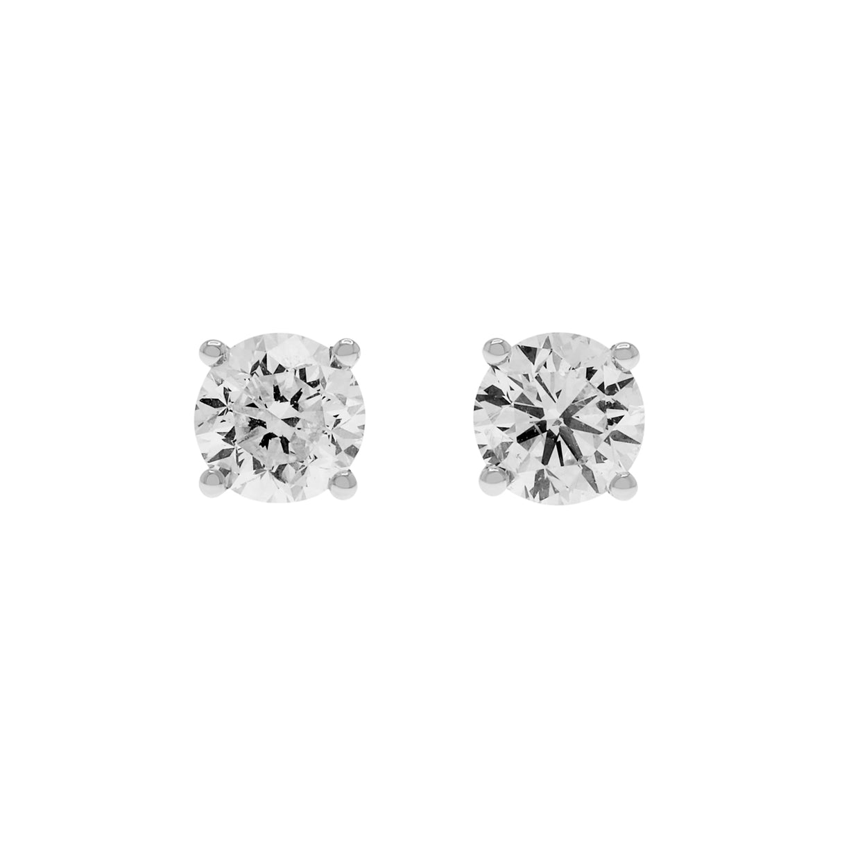 18K White Gold 1.27 Carat Diamond Stud Earrings