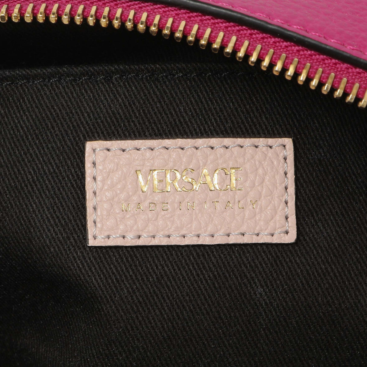 Versace Fuchsia Calfskin Small Virtus Camera Bag