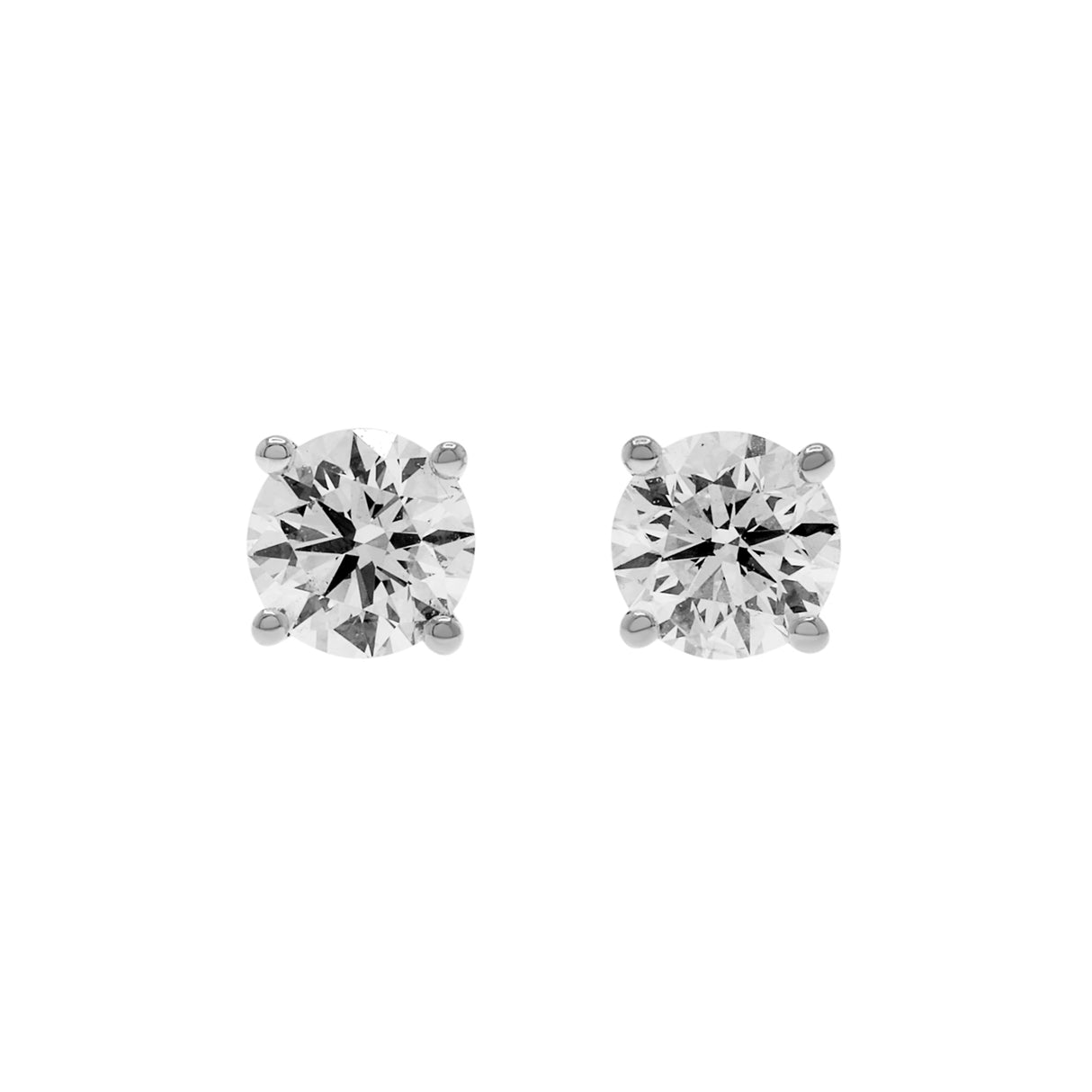 18K White Gold 0.98 Carat Diamond Stud Earrings