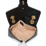 Gucci Black Calfskin Matelasse Mini GG Marmont Shoulder Bag Handbags Gucci