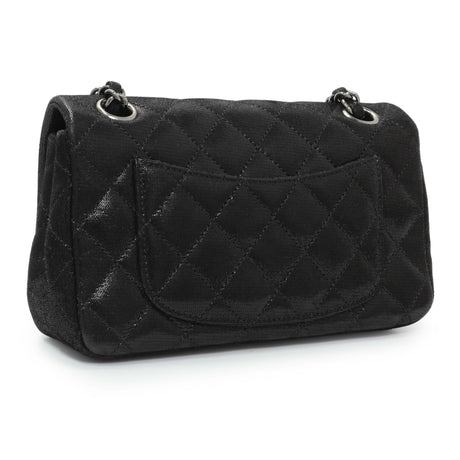 Chanel Black Irridescent Calfskin Crystal CC Mini Flap