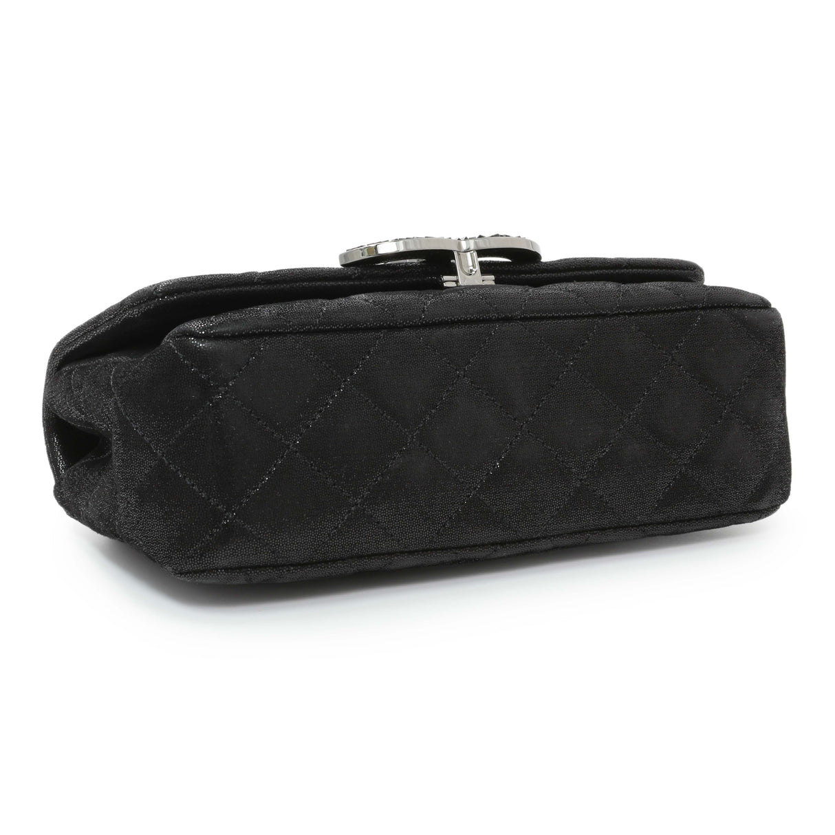 Chanel Black Irridescent Calfskin Crystal CC Mini Flap