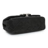 Chanel Black Irridescent Calfskin Crystal CC Mini Flap