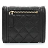 Chanel Black Caviar Quilted Compact Boy Wallet Accessories Chanel