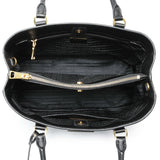 Prada Black Saffiano Medium Galleria Double Zip Tote Handbags Prada