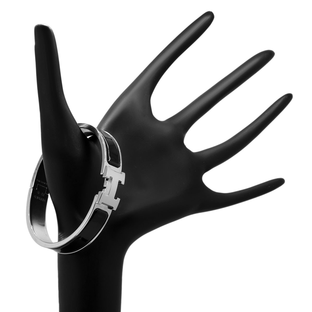 Metal Hermes Hermès ブラックメタル　BLACKL Hermh Enamel Black H703203FK01T5 Bracelet HH Click 洋楽