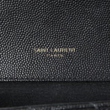 Saint Laurent Black Grain De Poudre Textured Mixed Matelasse Triquilt Small Monogram Satchel Handbags Saint Laurent