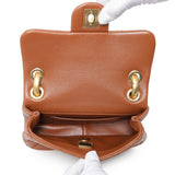 Chanel Light Brown Lambskin Wenge Quilted Mini Fashion Wood Square Flap Handbags Chanel