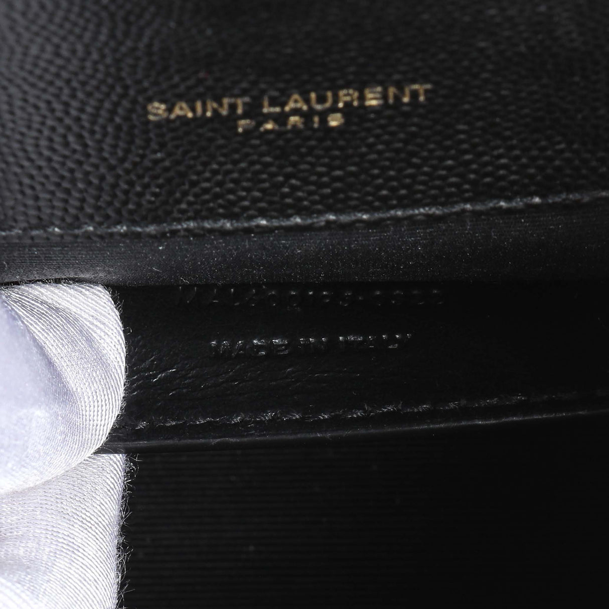 Saint Laurent Black Grain De Poudre Textured Mixed Matelasse Triquilt Small Monogram Satchel Handbags Saint Laurent
