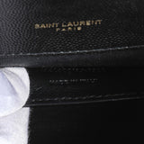 Saint Laurent Black Grain De Poudre Textured Mixed Matelasse Triquilt Small Monogram Satchel Handbags Saint Laurent