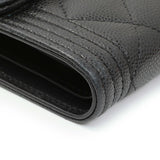 Chanel Black Caviar Quilted Compact Boy Wallet Accessories Chanel