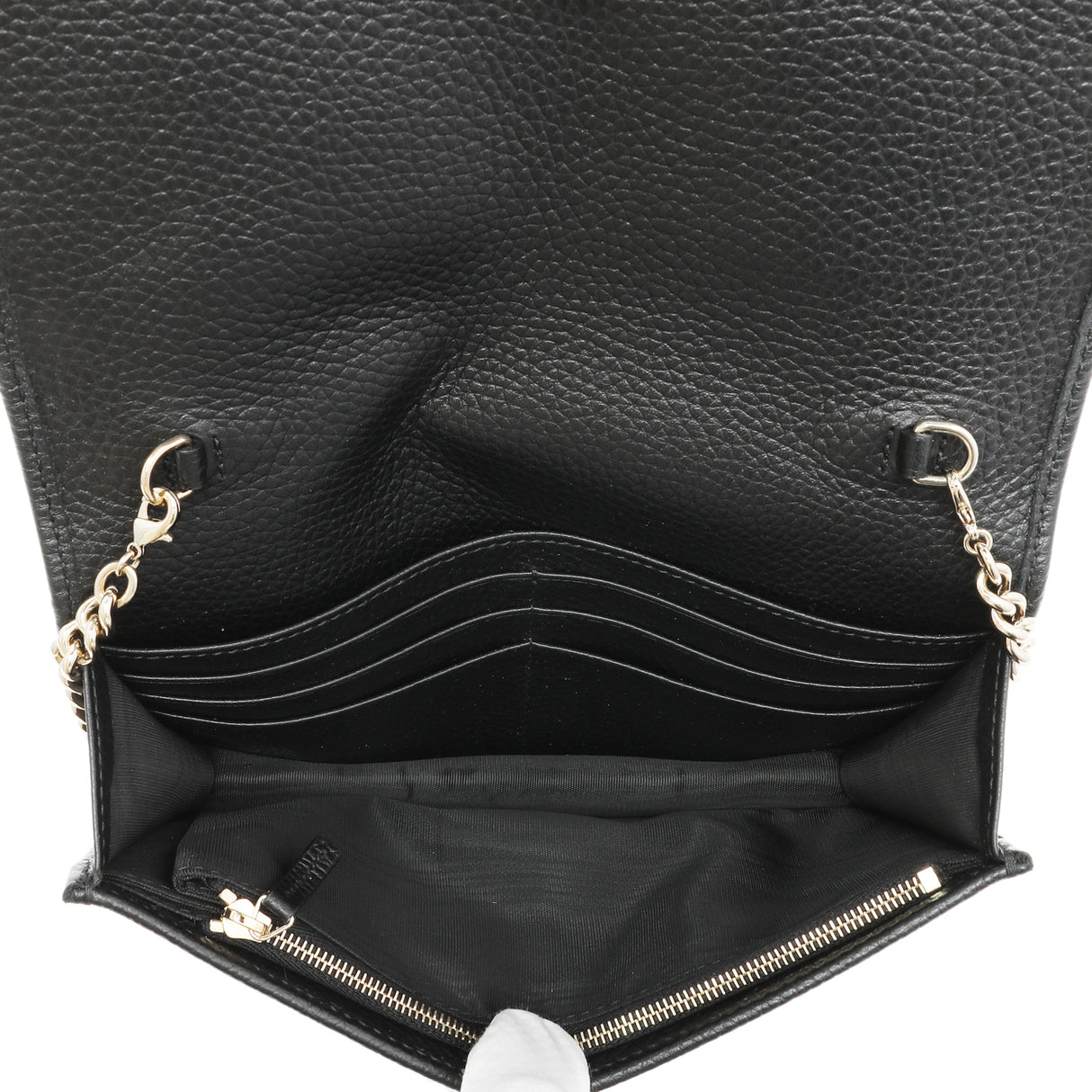 Gucci Black Pebbled Calfskin Soho Wallet on Chain Handbags Gucci