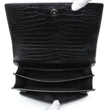 Saint Laurent Black Crocodile Embossed Calfskin Medium Monogram Sunset Handbags Saint Laurent
