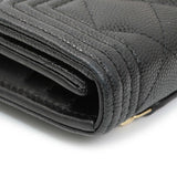 Chanel Black Caviar Quilted Compact Boy Wallet Accessories Chanel