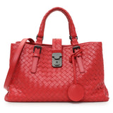 Bottega Veneta Red Intrecciato Small Roma Tote Handbags Bottega Veneta